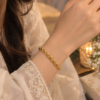 Braided Gold Bracelet with Extender Chain