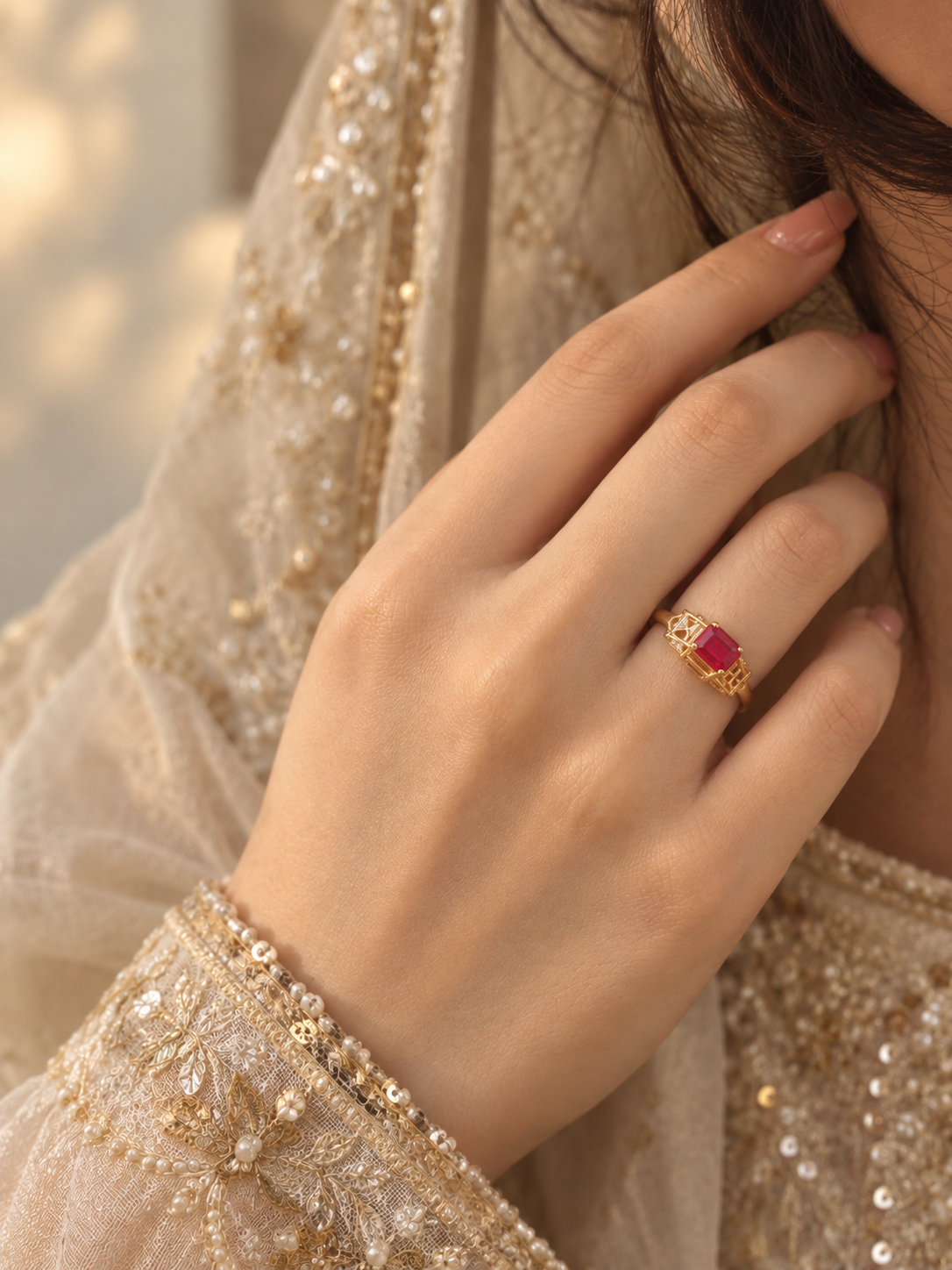 Ruby Radiance Gold Ring