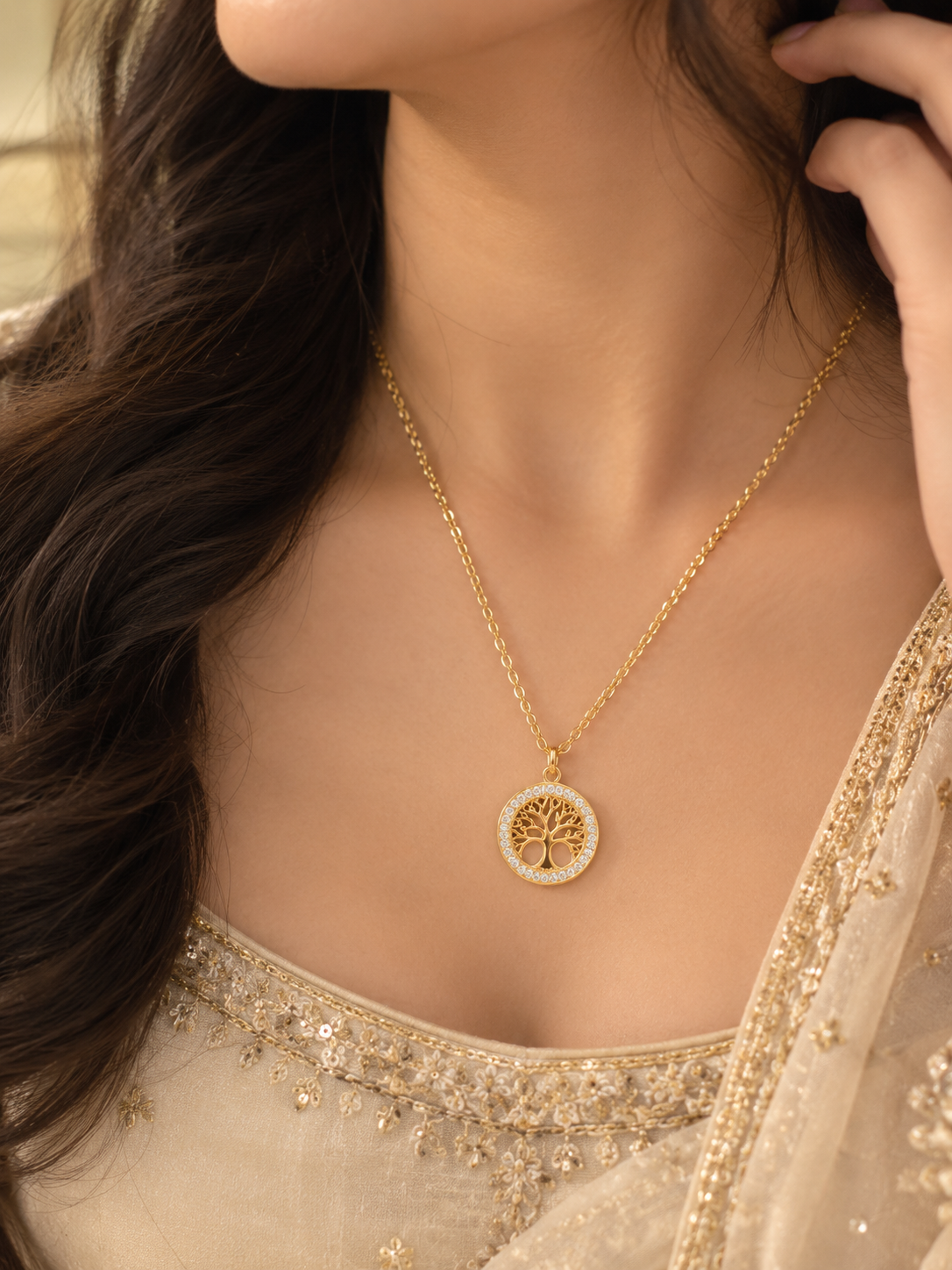 Tree of Life Gold Pendant Necklace