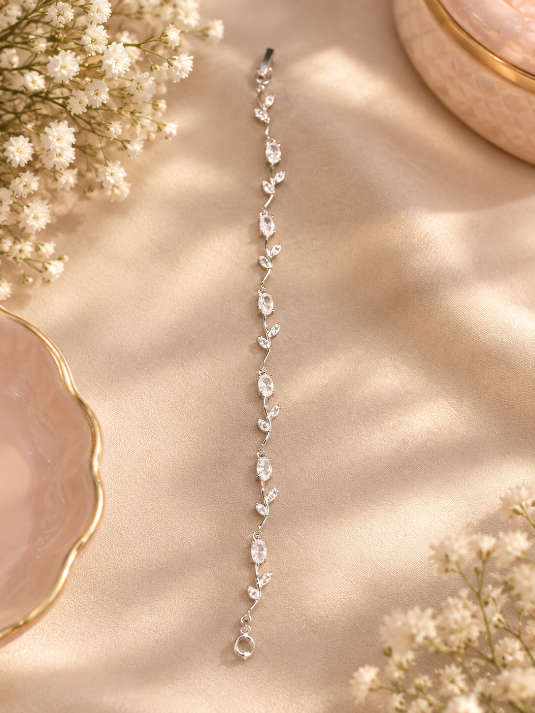 Crystal Vine Silver Bracelet