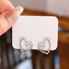 Twin Hearts Gold Stud Earrings