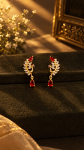 Ruby Bloom Drop Earrings