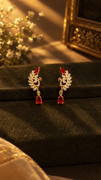 Ruby Bloom Drop Earrings