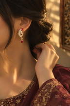 Ruby Bloom Drop Earrings