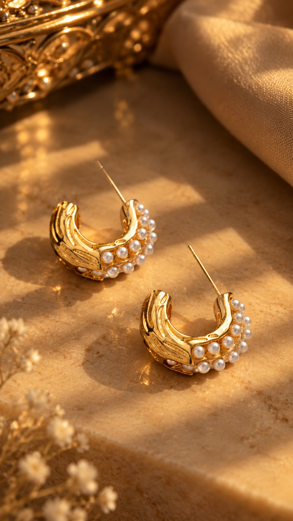 Pearl Studded Gold Bali