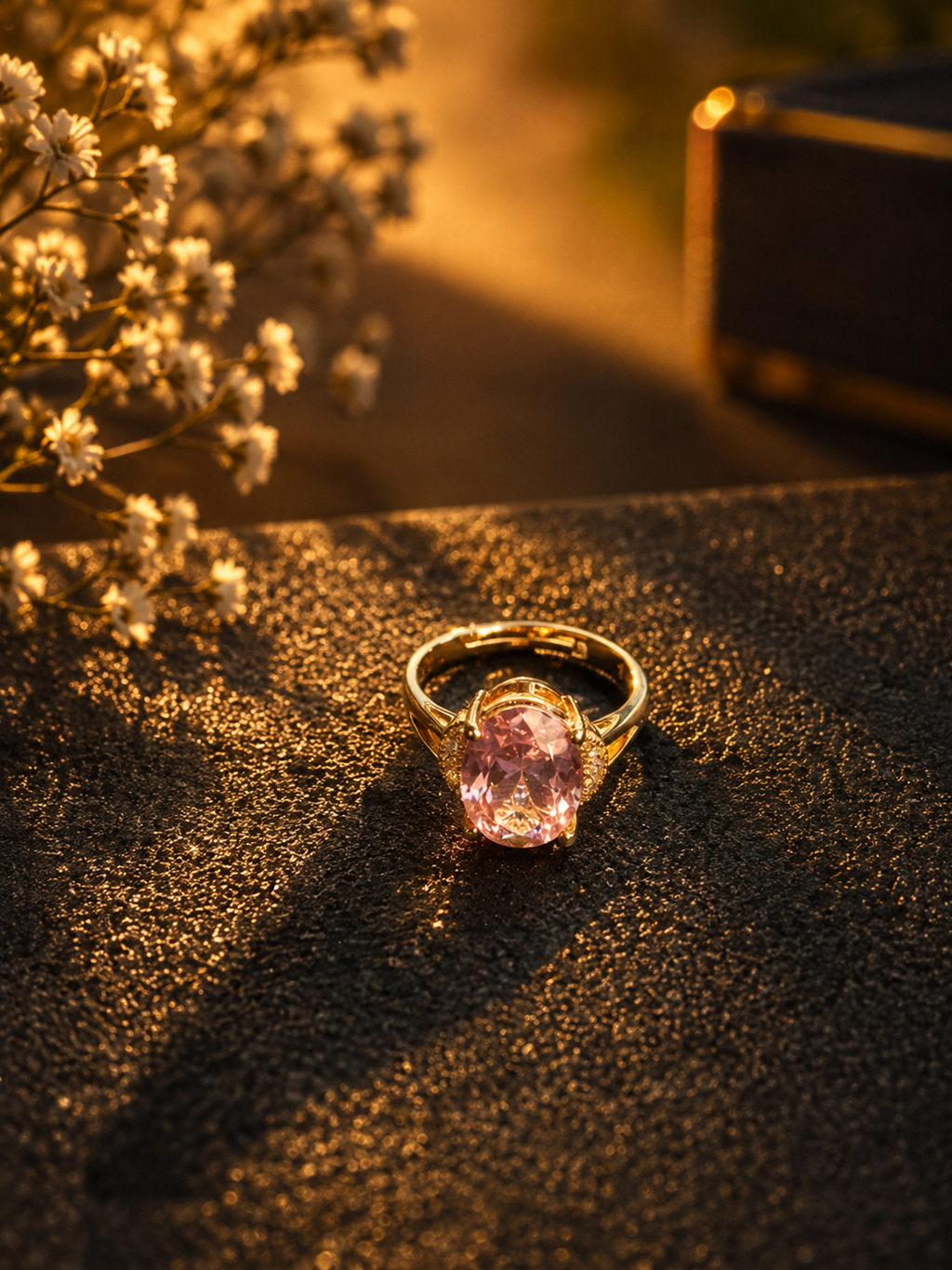Blush Oval Halo Ring 🌸