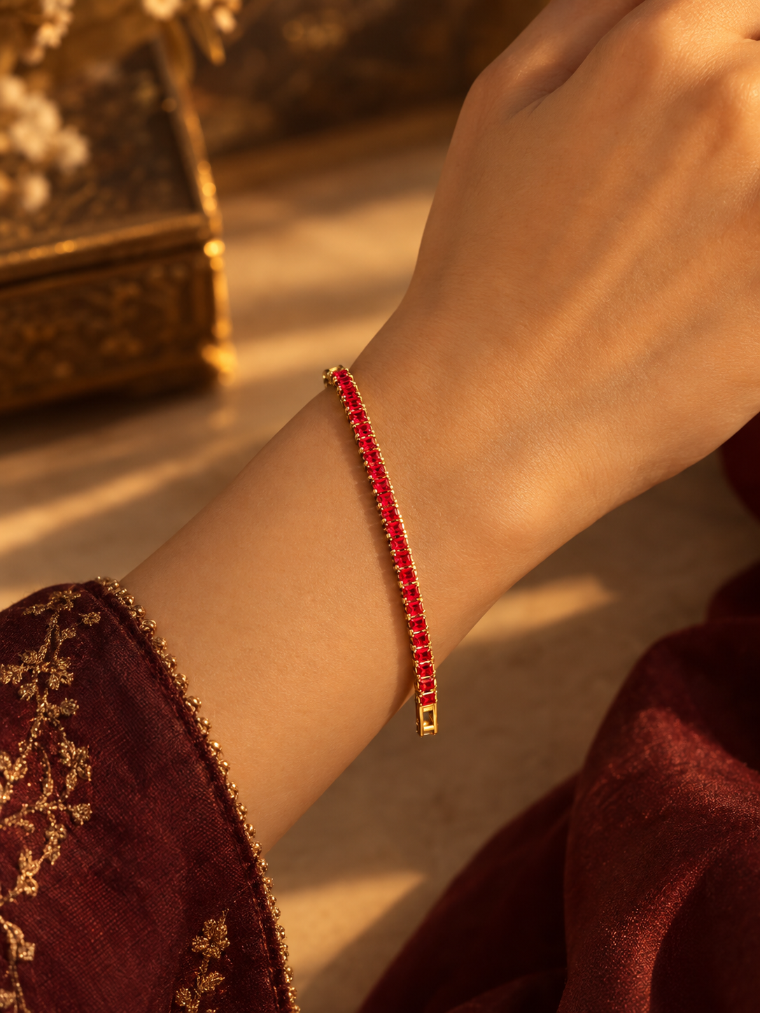 Ruby Red Tennis Bracelet