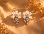 Golden/Silver Pearl Bloom Earrings