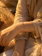 Golden Blossom Pink Vine Bracelet