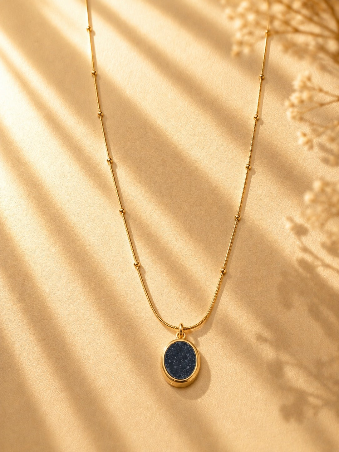 Two-Tone Pearl & Black Druzy-Circle Necklace