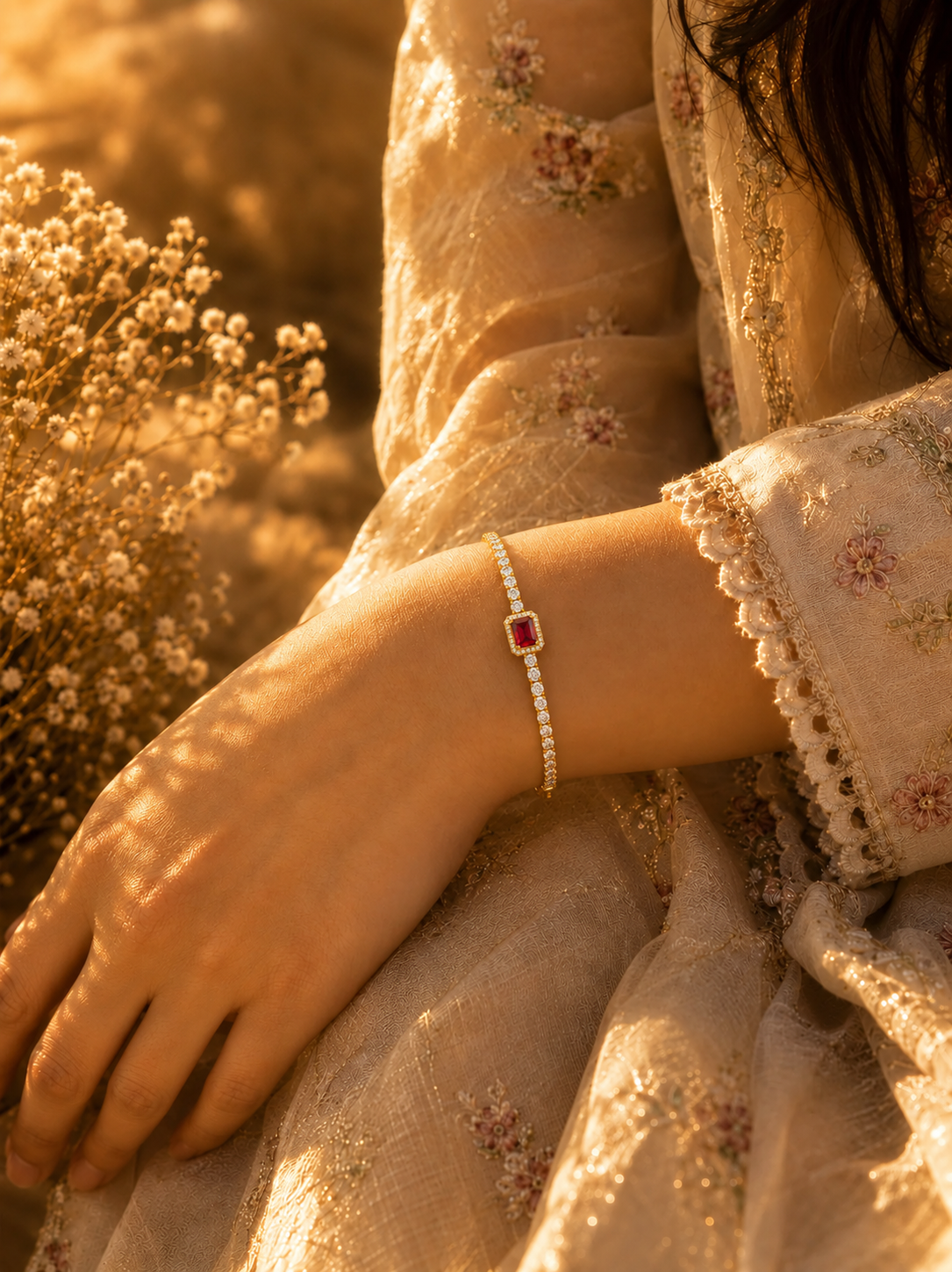 Ruby Radiance Tennis Bracelet