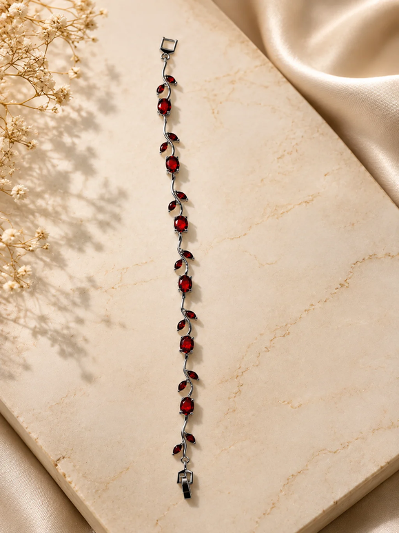 Crimson Vine Garnet Bracelet
