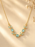Golden Vine Aqua Necklace
