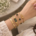 Stainless Steel 4 Piece Bracelet, Watch And Bangle Combo